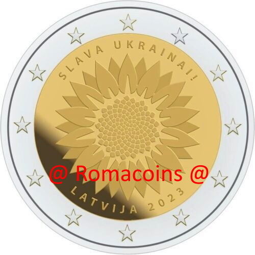 2 Euro Commemorative Coin Lettland 2023 Slava Ukraini